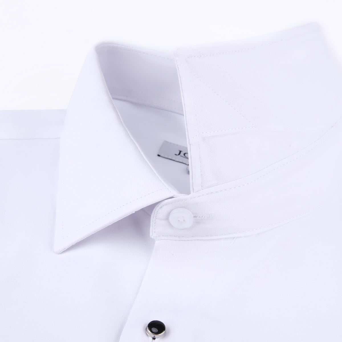 JOFELLI Men's Dress Shirt Convertible Tuxedo and Regular Stud,Cufflinks and Black Bowtie Included Non See Through
