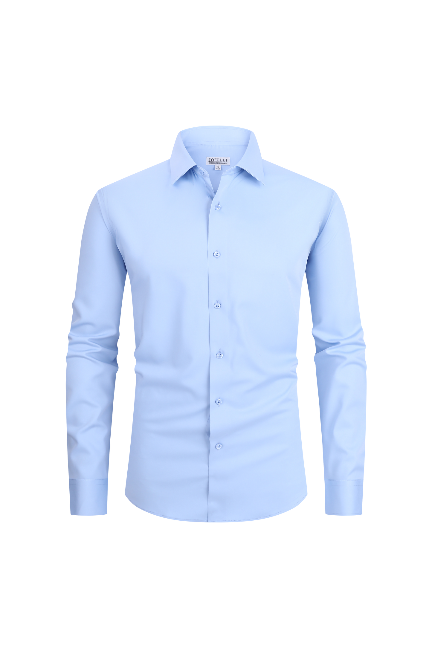 JOFELLI Bamboo Technology Powder Blue Stretch Wrinkle-free Long Sleeve Button Down