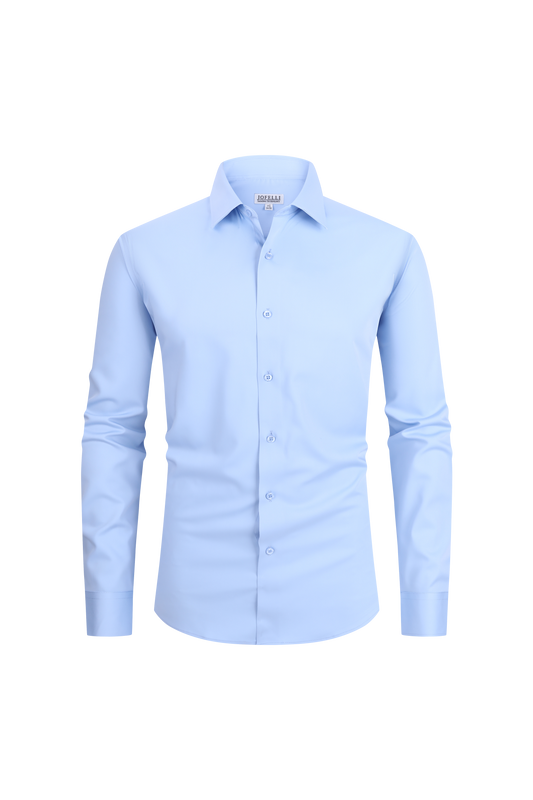 JOFELLI Bamboo Technology Powder Blue Stretch Wrinkle-free Long Sleeve Button Down