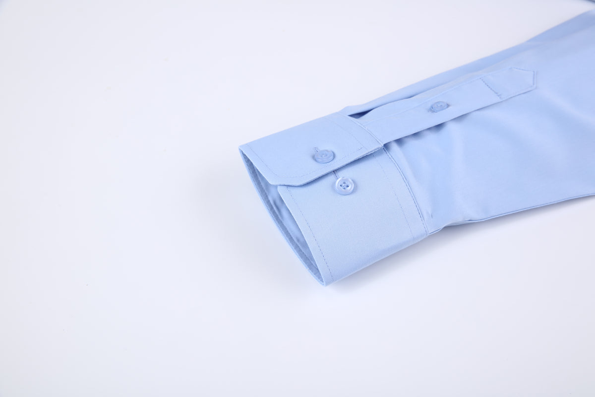 JOFELLI Bamboo Technology Powder Blue Stretch Wrinkle-free Long Sleeve Button Down