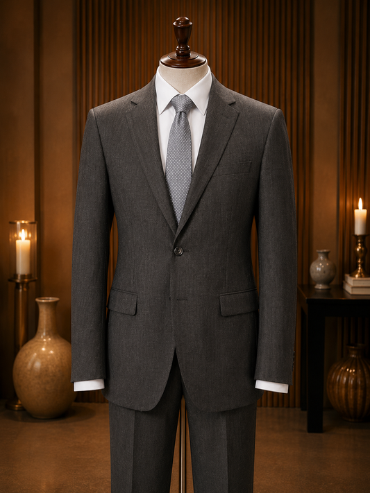 Montefino Solid Grey Suit (2-Piece Set) Classic Fit