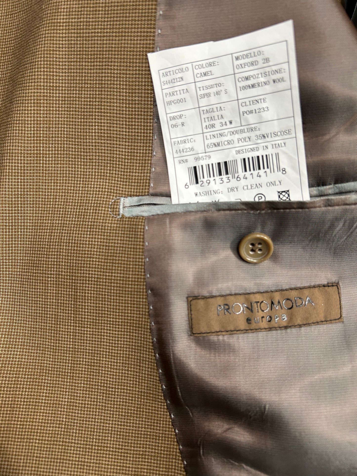 Pronto Moda Mocha Brown Wool Suit (2-piece set) Regular Fit