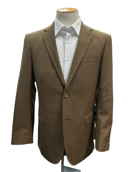 Pronto Moda Mocha Brown Wool Suit (2-piece set) Regular Fit