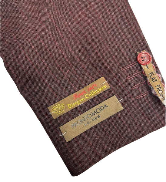 Pronto Moda Burgundy 2-piece Wool Suit (regular Fit)