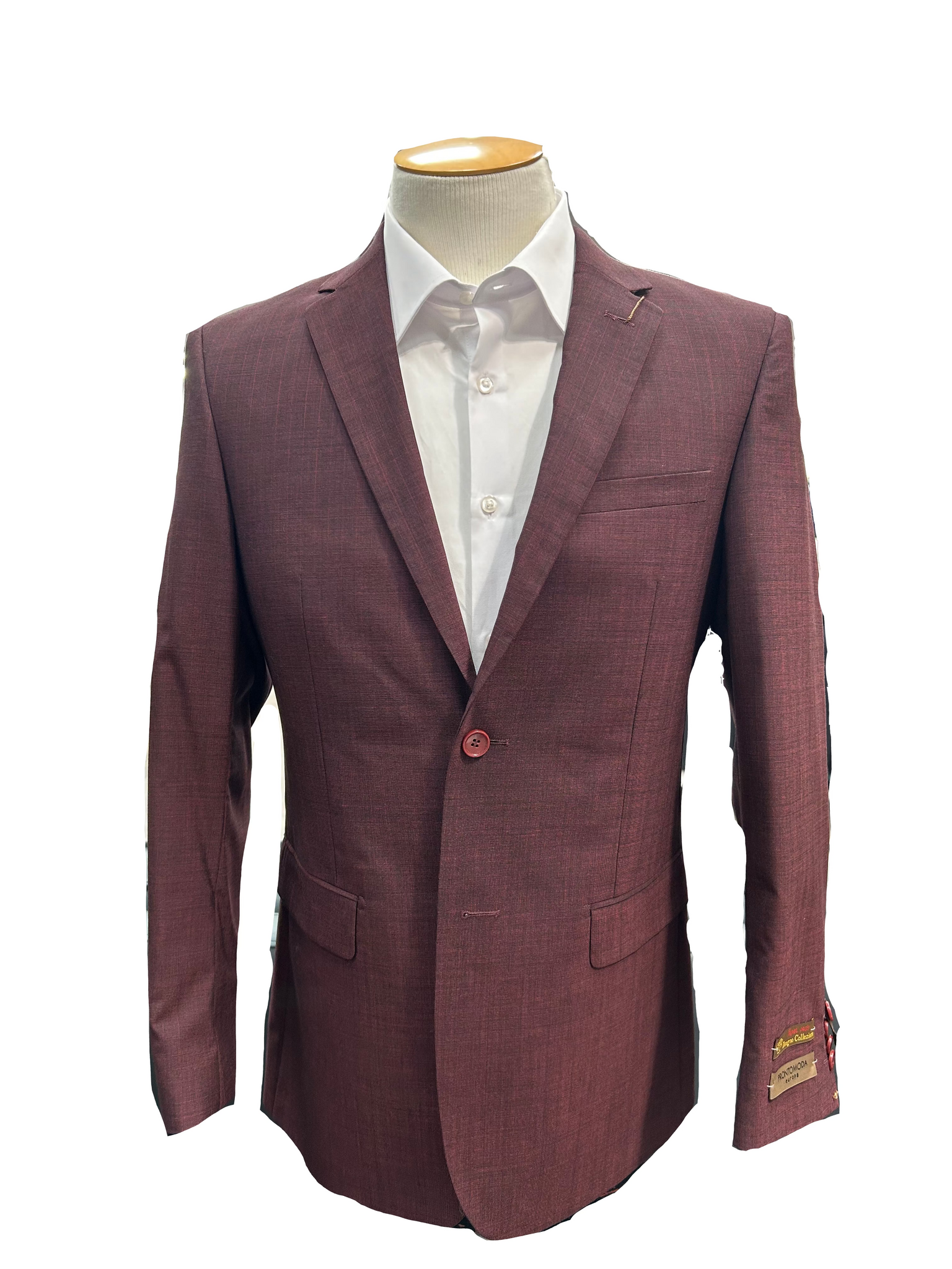 Pronto Moda Burgundy 2-piece Wool Suit (regular Fit)