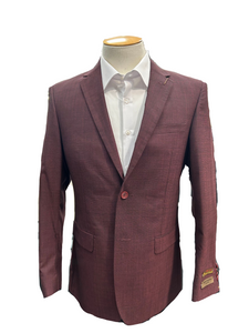 Pronto Moda Burgundy 2-piece Wool Suit (regular Fit)