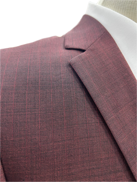 Pronto Moda Burgundy 2-piece Wool Suit (regular Fit)