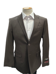 Montefino Chocolate Brown 2-Piece Wool Suit (Regular Fit)