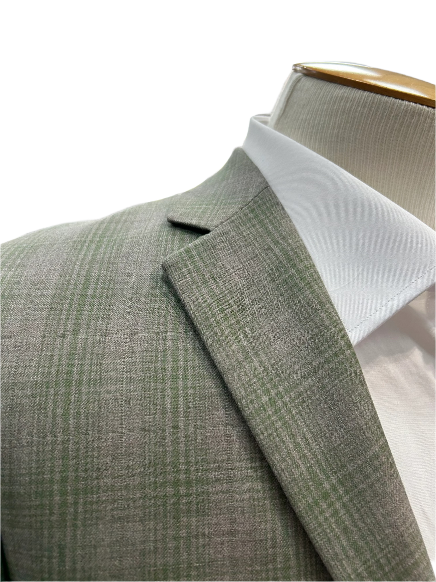 Pronto Moda Dusty Sage Plaid 2-Piece Wool Suit Regular Fit