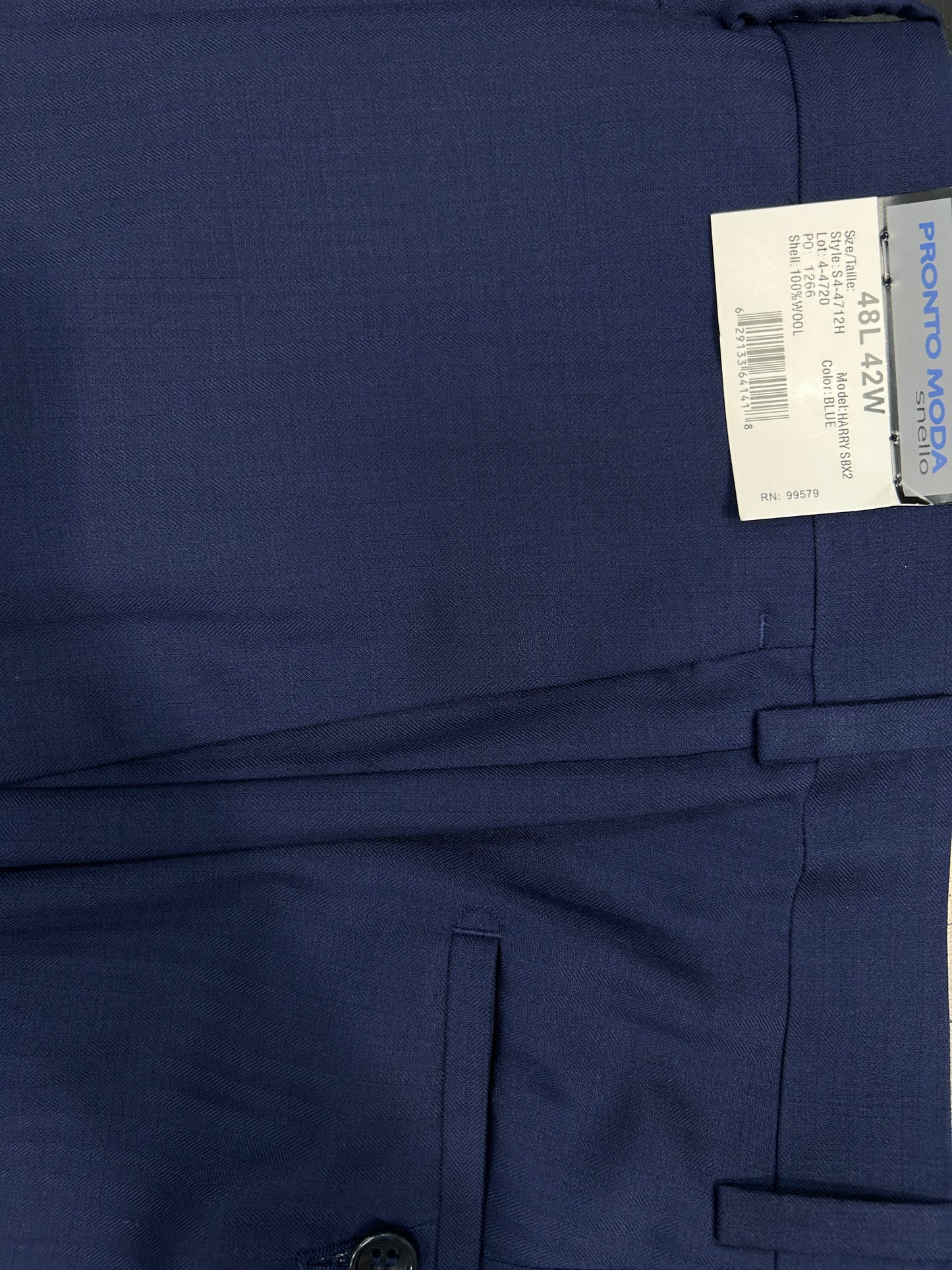 Pronto Moda Navy Striped  2-Piece Wool Suit (Slim Fit)