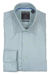 Proper Green Contemporary Fit Regular Cuff pure cotton + wrinkle free