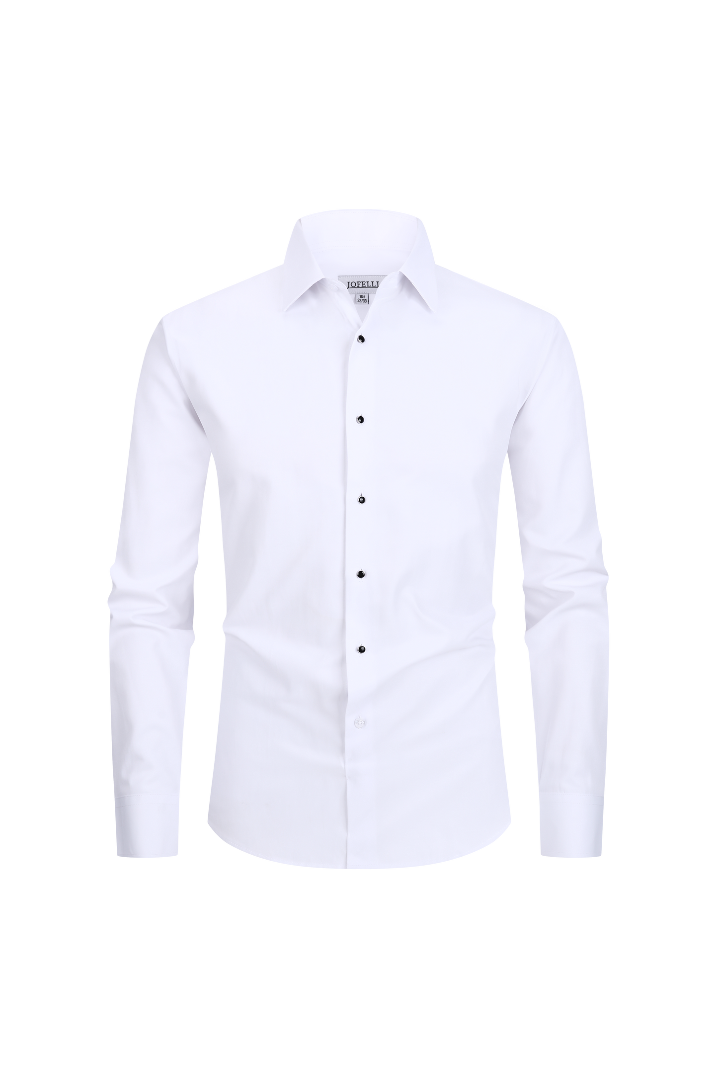 JOFELLI Men's Dress Shirt Convertible Tuxedo and Regular Stud,Cufflinks and Black Bowtie Included Non See Through