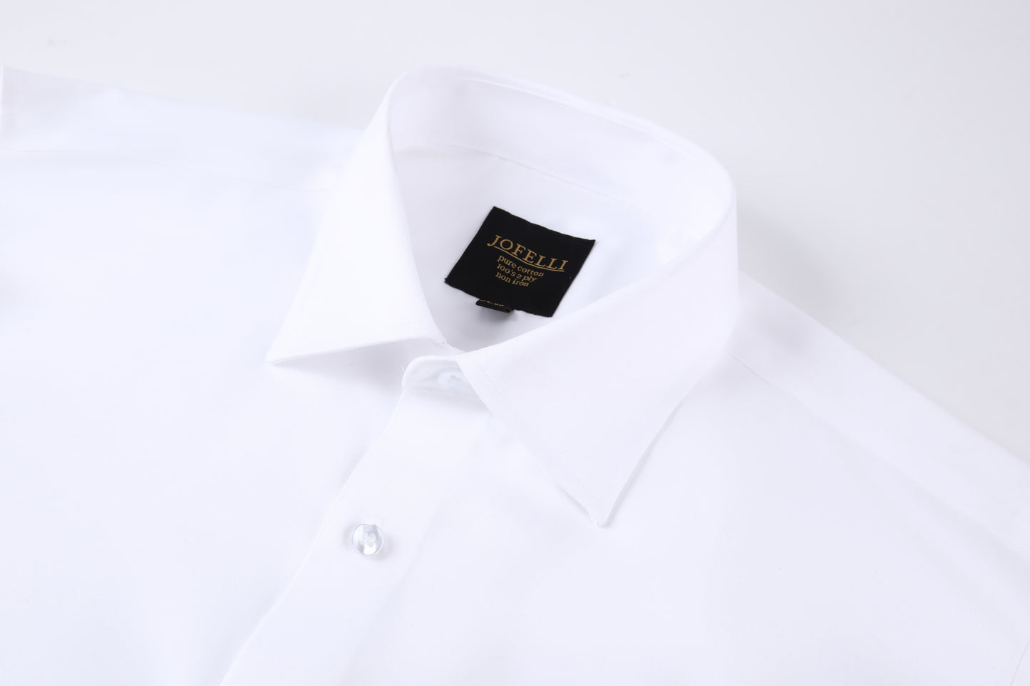 Jofelli White 100% 2-Ply Cotton Non Iron Long Sleeve Button Down