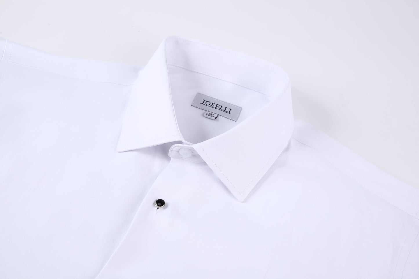 JOFELLI Men's Dress Shirt Convertible Tuxedo and Regular Stud,Cufflinks and Black Bowtie Included Non See Through
