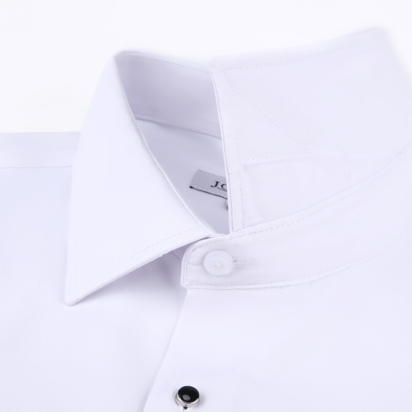 JOFELLI Men's Dress Shirt Convertible Tuxedo and Regular Stud,Cufflinks and Black Bowtie Included Non See Through