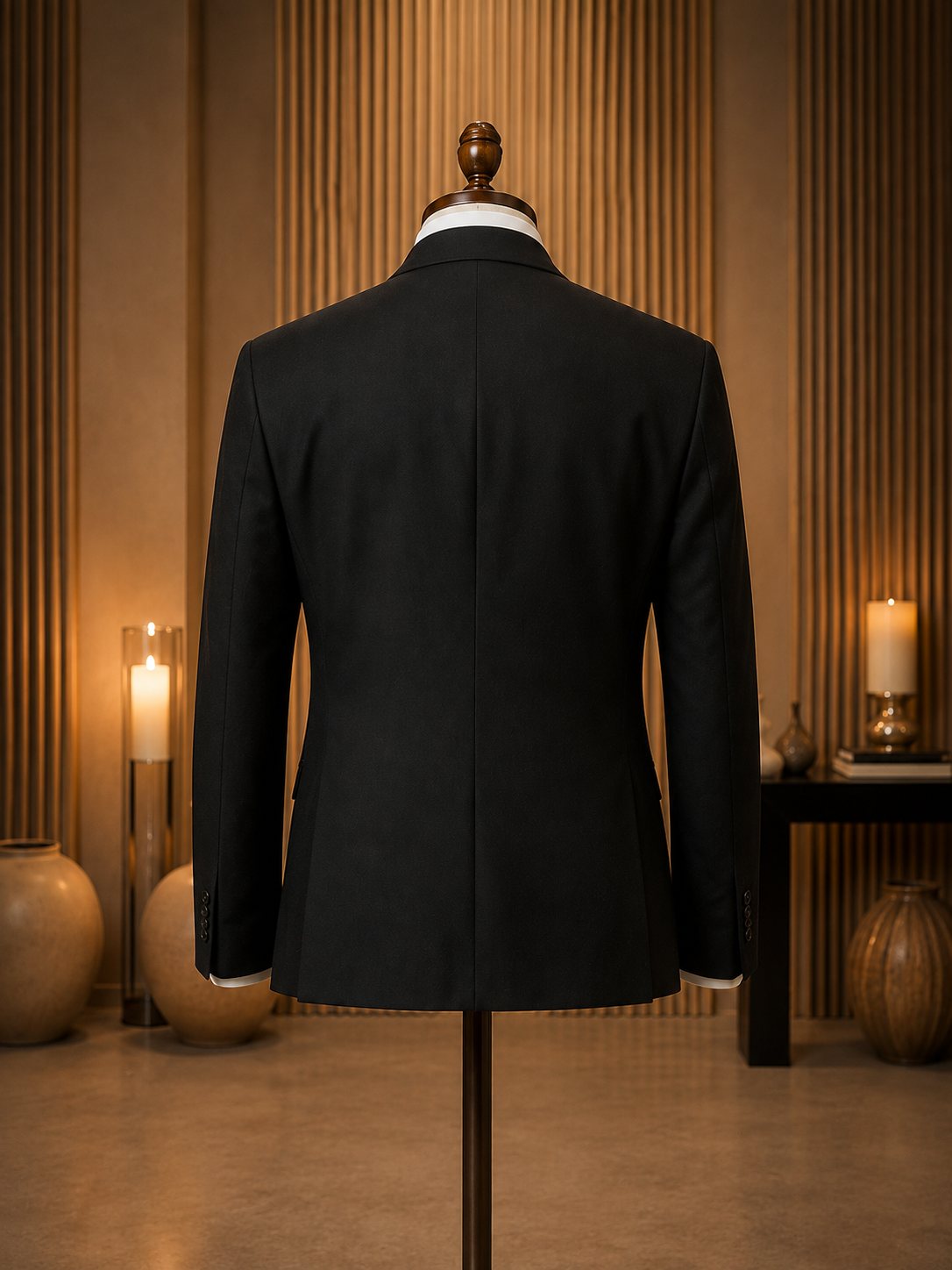 M U S S A Wool Suit Black
