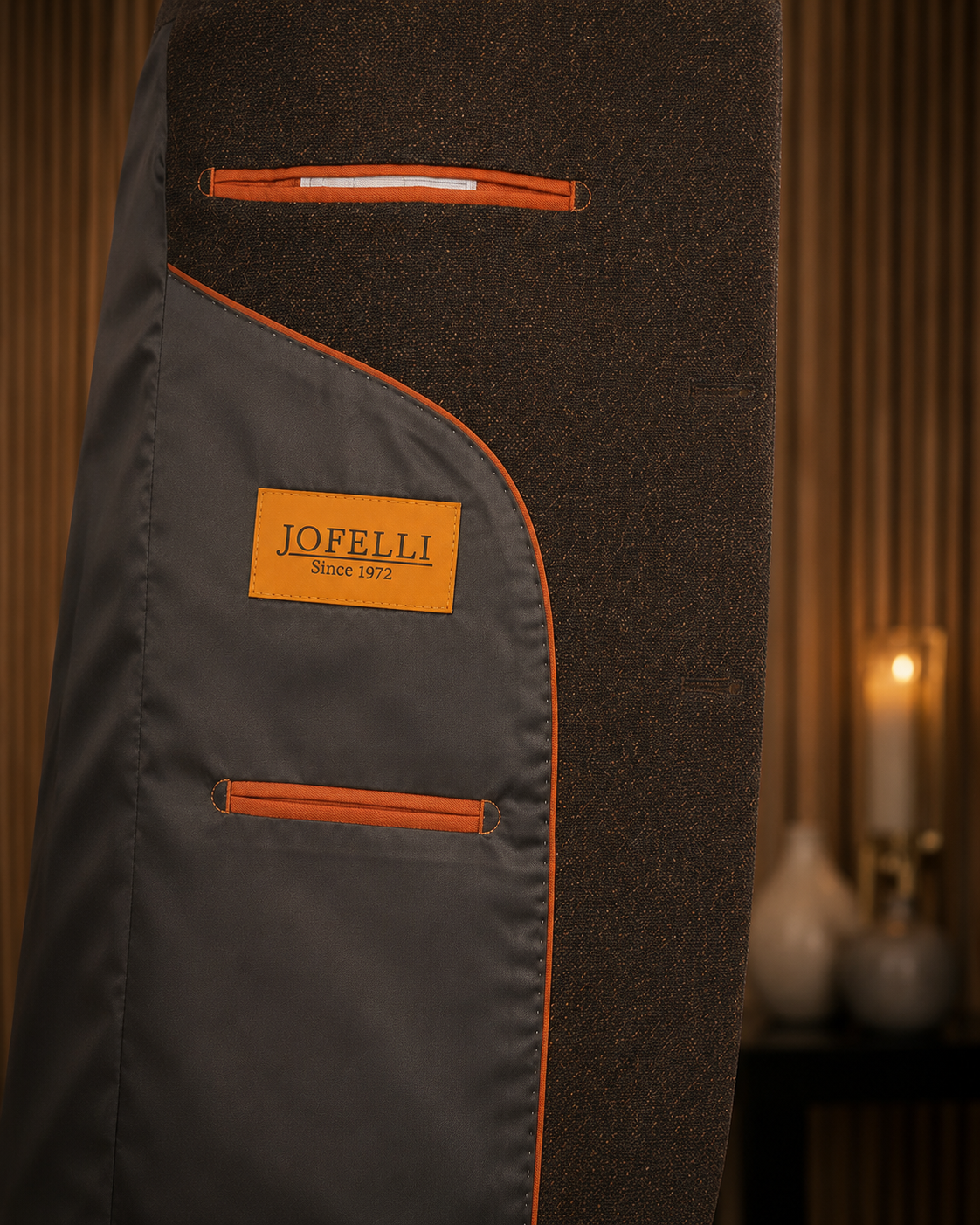 Jofelli Dark Brown Modern Fit 3 Piece Tweed Suit