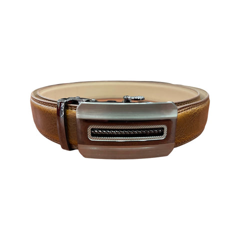 MJOFFEE Antique Brown Leather Trim-to-Fit Belt