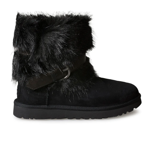 Classic Buckle Mini Suede Boots
